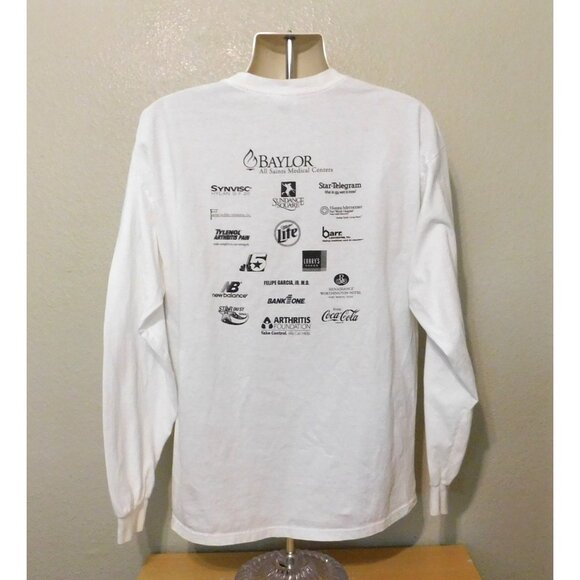 Jingle Bell Run for Arthritis 2002 Tee XL White Long Sleeve Fort Worth Hanes - Picture 4 of 7